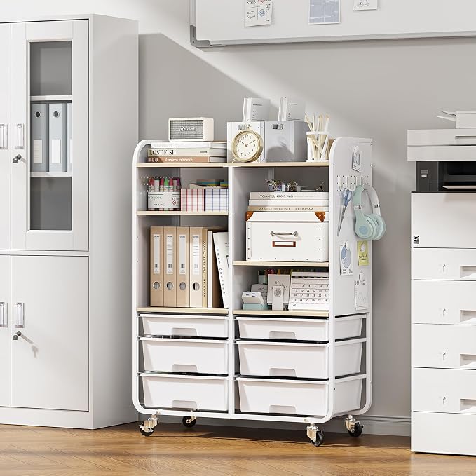 6 Drawers Rolling Storage Cabinet - Image 9