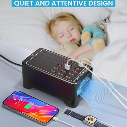 USB C Charging Station for Multiple Devices, 150W 30 Ports Charger Block for - Image 8