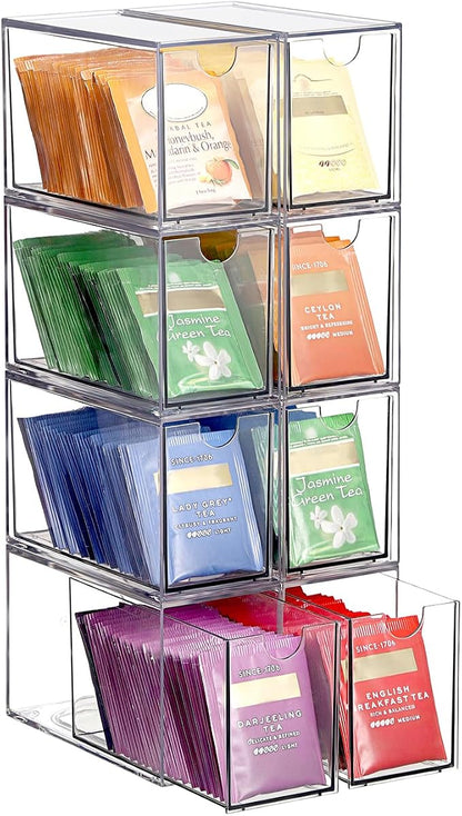 ELLDOO 8 Drawers Tea Bag Organizer, Coffee Pod Snack Storage by ELLDOO