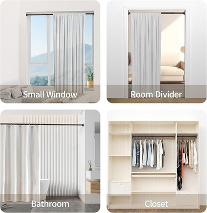 Mcrbeay Shower Curtain Rod, Non Slip Adjustable 28-46 inch No Drilling Shower - Image 7