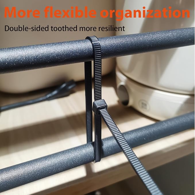 Zip Ties Assorted Size, 8+12+14+18 Inch Double Sided Toothed, 100 LBS Tensile - Image 5