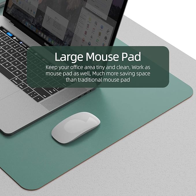 YSAGi Desk Mat, Desk Pad, 35.4" x 17" Laptop Leather Desk Pad Protector - Image 4