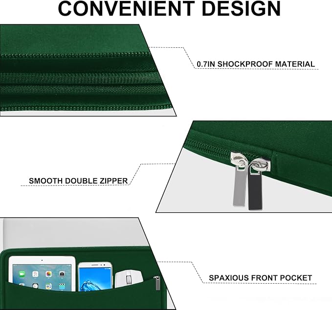 Laptop Sleeve Bag 14 inch, Shockproof Protective Laptop Cover Briefcase - Image 3