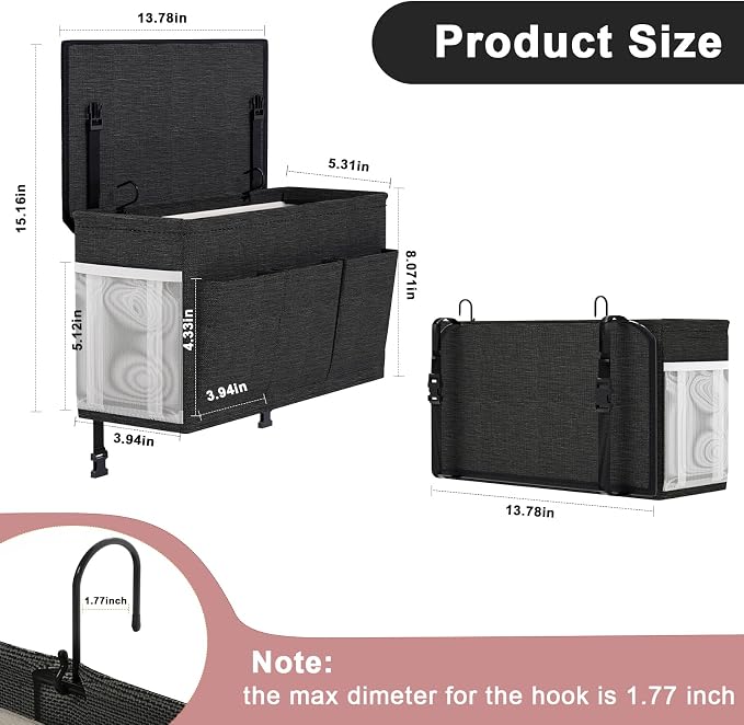 Dual-purpose Bedside Caddy Bedside Organizer, Bed Caddy - Image 4
