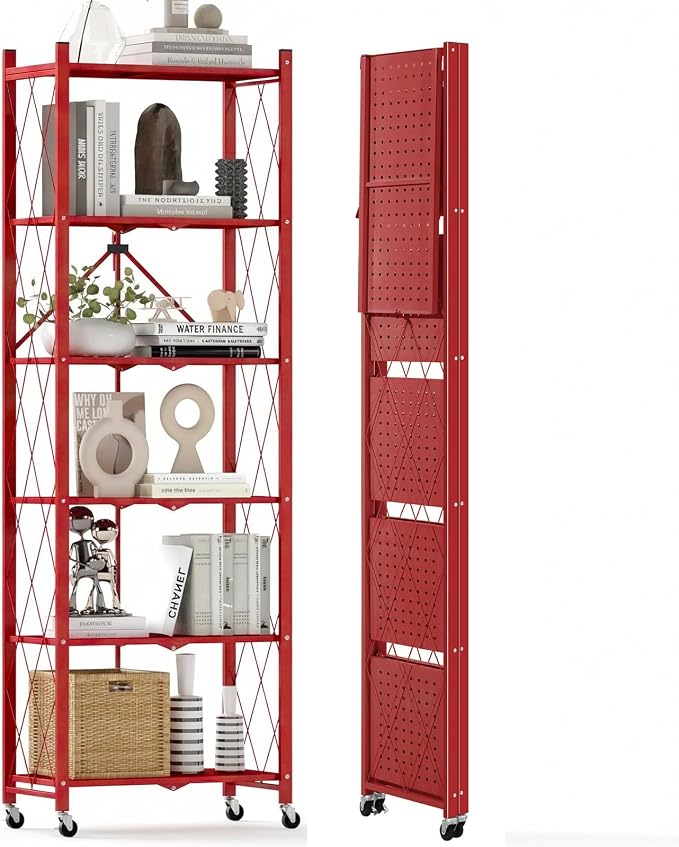 DEANIC 6-Shelf Folding Bookcase by ShowNow