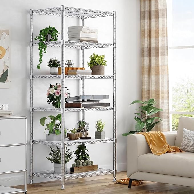 Xcity Storage Shelves, 6 Tier Heavy Duty Metal Shelving Unit, 2400 LBS - Image 5