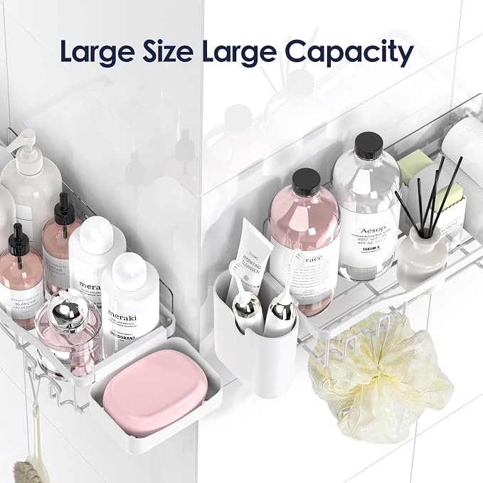 Shower Caddy Adhesive Shower Organizer 7-Pack, Rustproof Stainless Steel - Image 8
