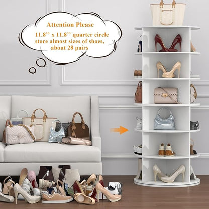 Gyfimoie Rotating Shoe Rack, 6-Tier Spinning Shoe Tower, Free Standing - Image 4
