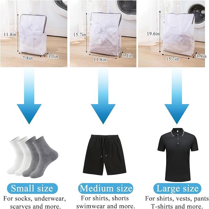Mesh Laundry Bags for Delicates Reusable Durable Laundry Mesh Wash Bags Large - Image 4
