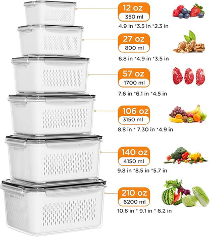 6 PCS Fruit Storage Containers for Fridge - Image 3