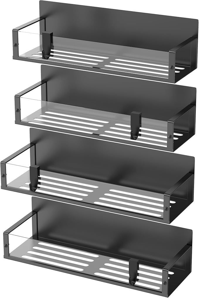 Metal Magnetic Spice Rack for Refrigerator Clear, 4 Pack | Magnetic Shelves - Image 5