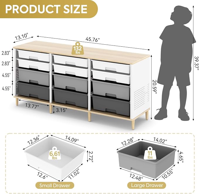 TOOLF 12 Drawers Storage Cabinet - Image 3