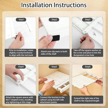 5 Pcs Closet Tension Shelf Rod Expandable Adjustable 10.83-18.3 inch Shelf - Image 6