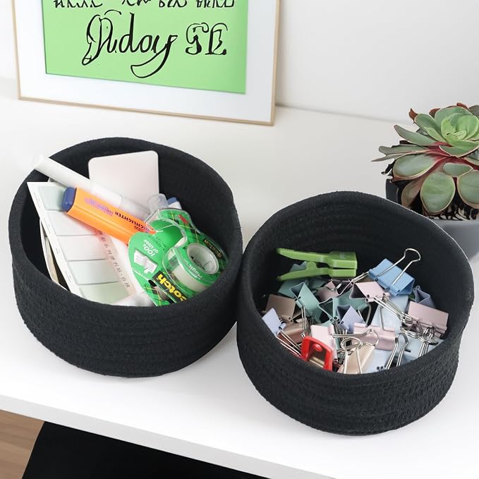 Small Woven Cotton Rope Baskets, Gift and Storage Baskets, Nursery Organizer - Image 7