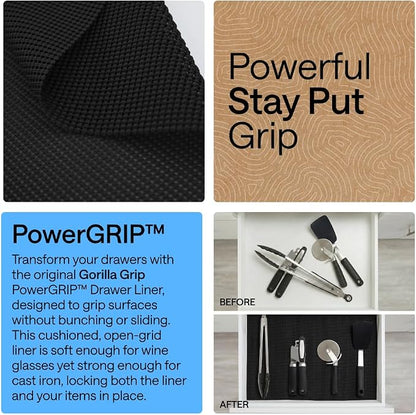 GORILLA GRIP powerGRIP Drawer Shelf and Cabinet Liner, Thick Strong Hold - Image 3