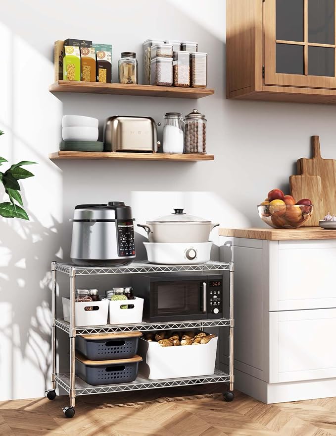 HealSmart 3-Tier Heavy Duty Storage Shelving Unit, 24.02" D x 13.78" W x 21.97" - Image 2