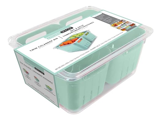 Kitchen Spaces Twin Colander Stackable Food Storage Organizer by KitchenSpaces