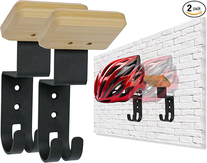 2-Pack Helmet Holder Wall Mount, Helmet Hanger, Motorcycle Gear Rack by Nuvograin
