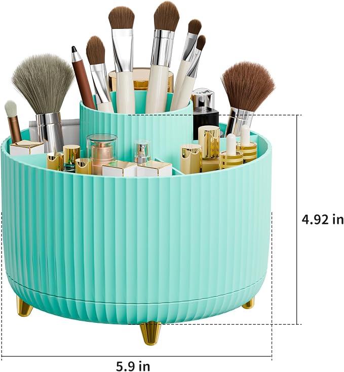 360° Rotate Makeup Brush Holder Organizer, Makeup Organizers Countertop - Image 4