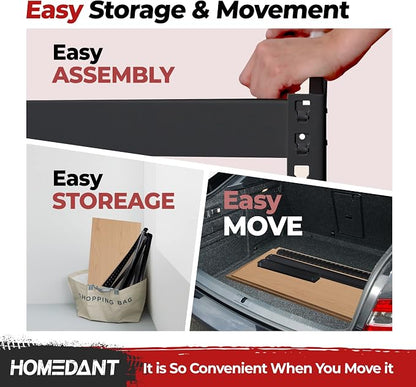 HOMEDANT 5 Tier Storage Shelves Adjustable Laminated Boltless Garage Metal - Image 6