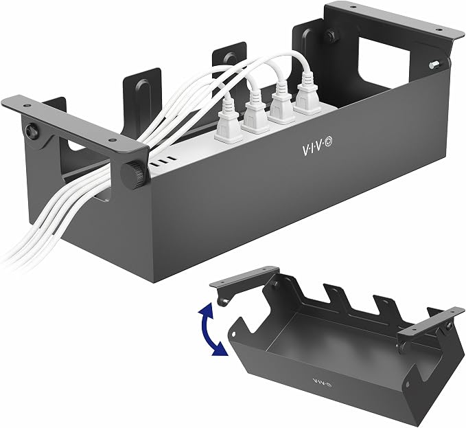 VIVO Flip-Open 16 inch Under Desk Cable Management Holder, Under Standing Desk by Unknown