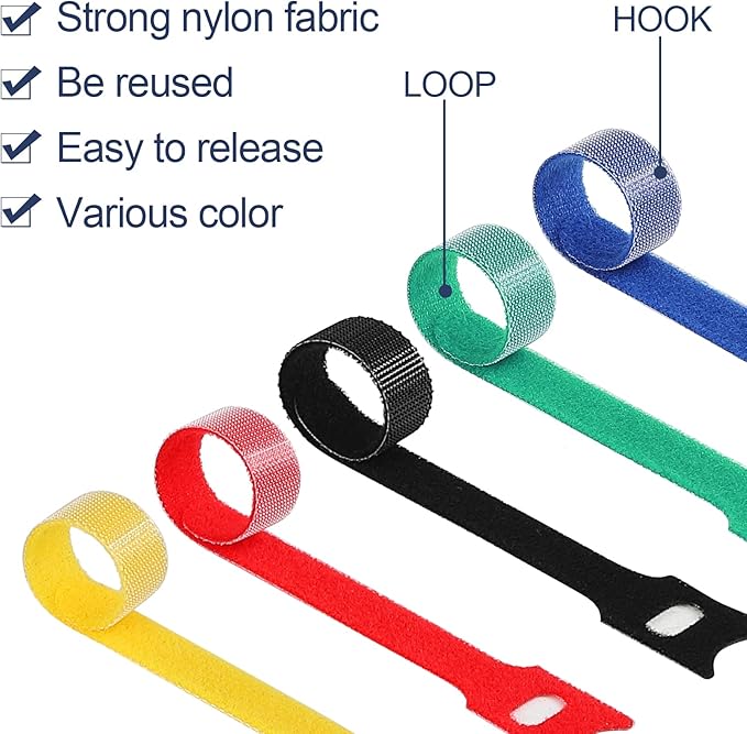 MVYC 120PCS 6 Inch Cable Ties Reusable Multi-Purpose Wire Ties Cord Organizer - Image 3