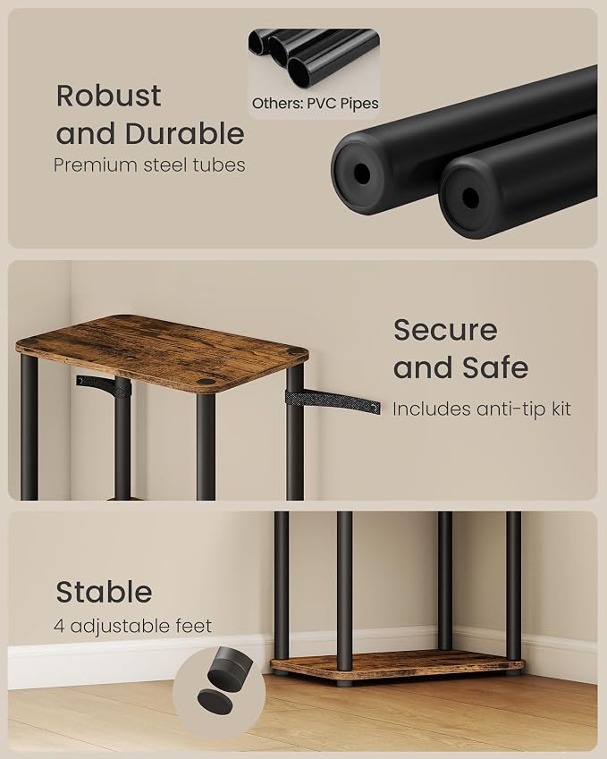 VASAGLE Superfast Toolless Assembly, 3-Tier Shelf - Image 6