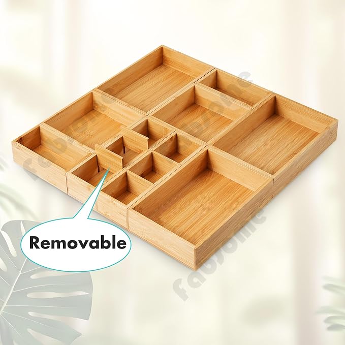 Fabsome Drawer Organizer, Small Wooden Container Tray - Image 9