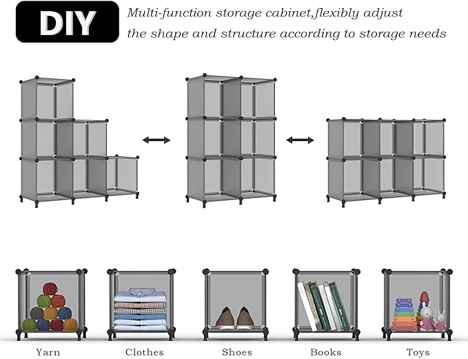 AWTATOS Cube Storage Organizer, Storage Cubes Shelves Bookshelf, 6 Cube Closet - Image 6