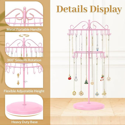MODOWEY Rotating Necklace Holder Organizer Display Stand - Image 5