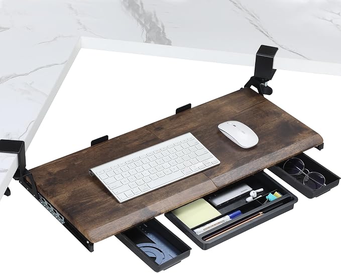 ETHU Keyboard Tray Under Desk, Ergonomic Corner Keyboard Tray by ETHU