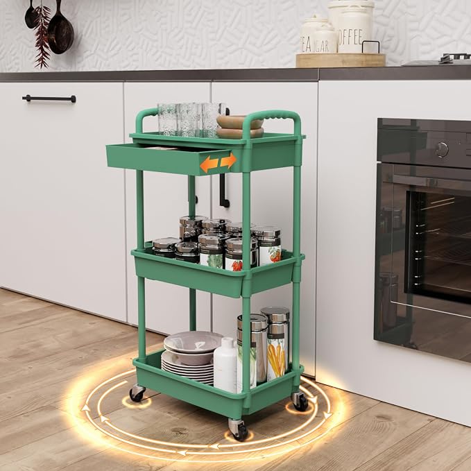 REBECAT 3 Tier Rolling Utility Cart - Image 3