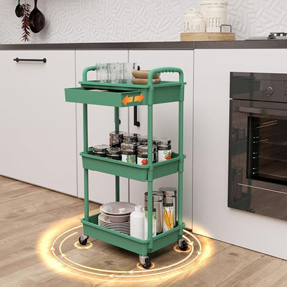 REBECAT 3 Tier Rolling Utility Cart - Image 3