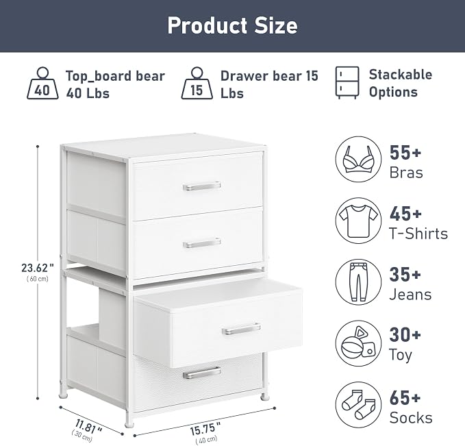 DIMJ Stackable Storage Drawers for Closet Organizers and Storage - Image 2