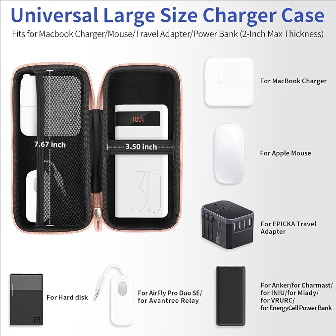 iMangoo Travel Essential Electronics Organizer Pouch Charger Case, Shockproof - Image 2
