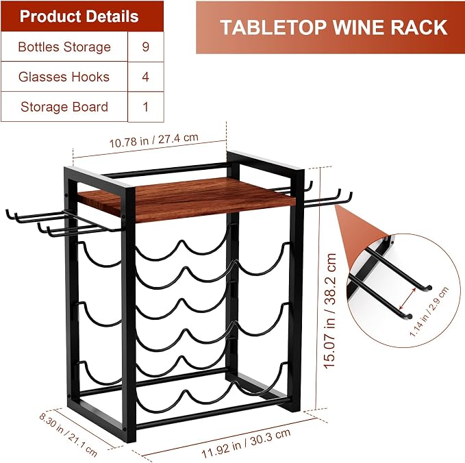 B4Life Wine Rack Countertop, Wine Glass Holder and Bottle Holder - Image 6
