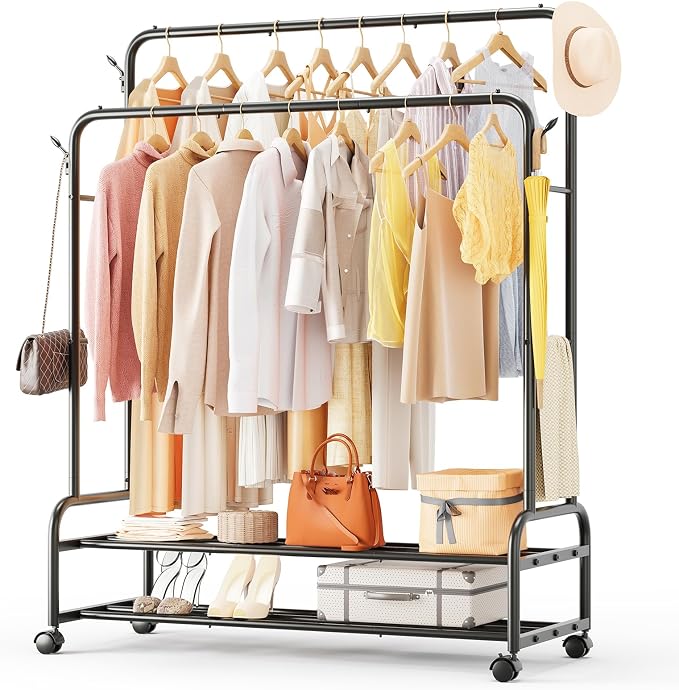 TigerParty Double Rods Clothes Rack by StrongShelfSmarterStorage