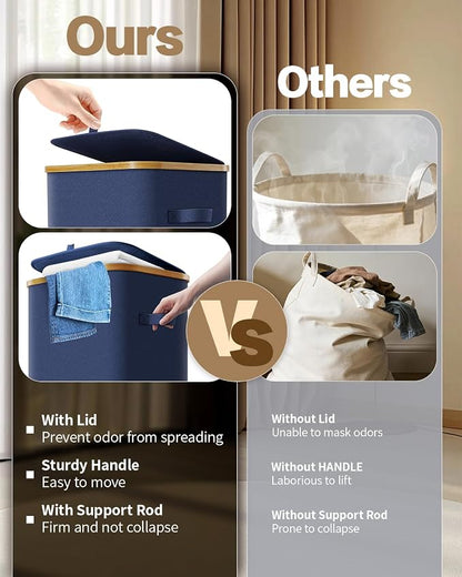Laundry Hamper with Wheels, 75L Large Clothes Hamper with Removable Inner Bag - Image 6