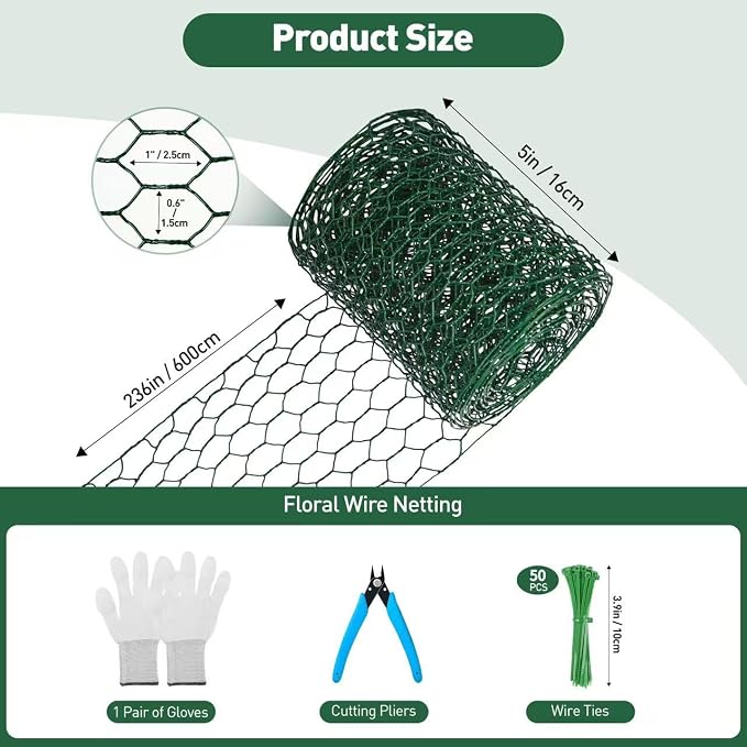 5 in×236 in Floral Wire Netting, Garden Fencing, Protect Plant & Decorate - Image 2