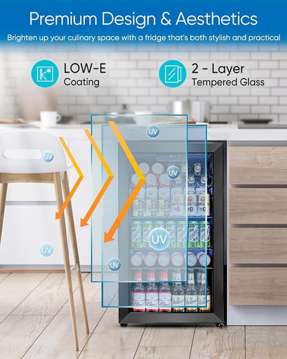 3.2 Cu.Ft Mini Fridge with Glass Door - Image 5