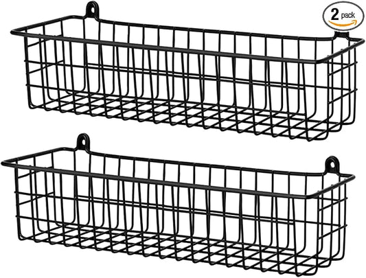 Spice Rack Organizer Wall Mount, 2 Pack Black Seasoning Rack Wire Storage by Unknown