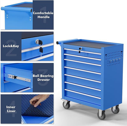7-Drawer Tool Chest, Rolling Tool Cart - Image 4
