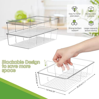 Snack Organizer for Pantry Shelf, 2 Pack Clear Plastic Pantry Storage Bins - Image 3