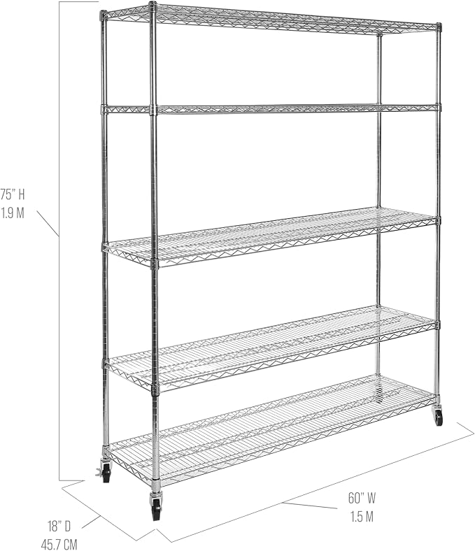 Seville Classics UltraDurable Heavy Duty NSF Solid Steel Wire Rack Storage Unit - Image 6