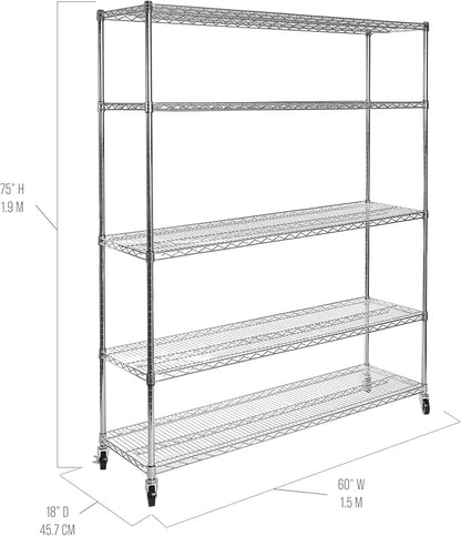 Seville Classics UltraDurable Heavy Duty NSF Solid Steel Wire Rack Storage Unit - Image 6