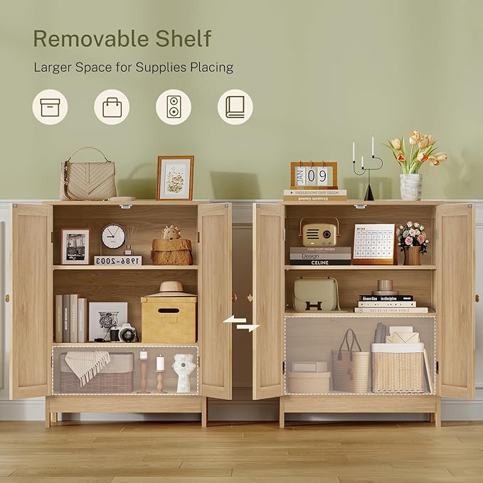Iwell Storage Cabinet, Rattan Cabinet - Image 5