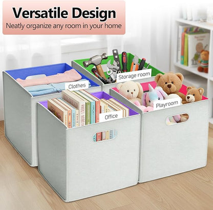 6 Pcs 11 Inch Colorful Felt Storage Cubes - Image 4