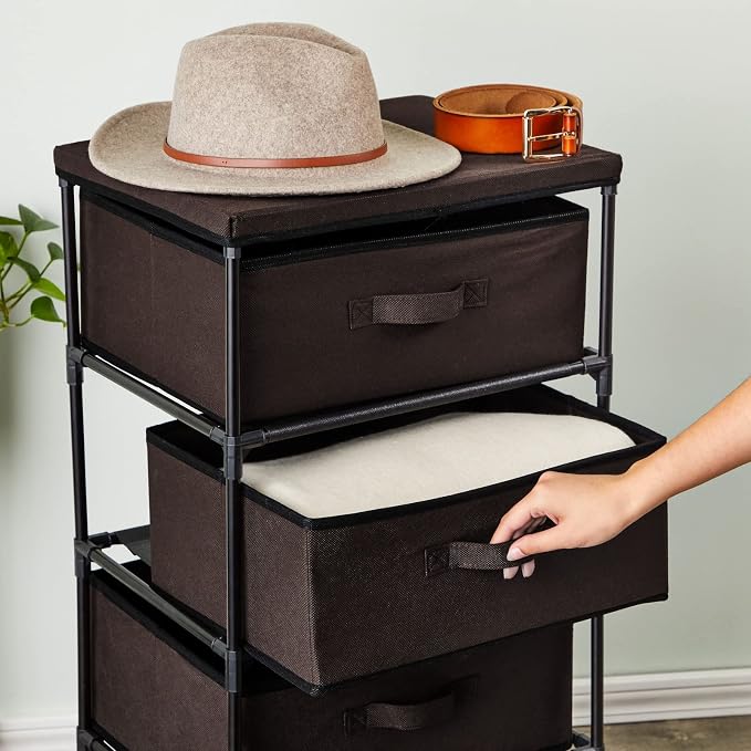 Juvale 4-Tier Fabric Drawer Organizer, Narrow Storage Tower - Image 6