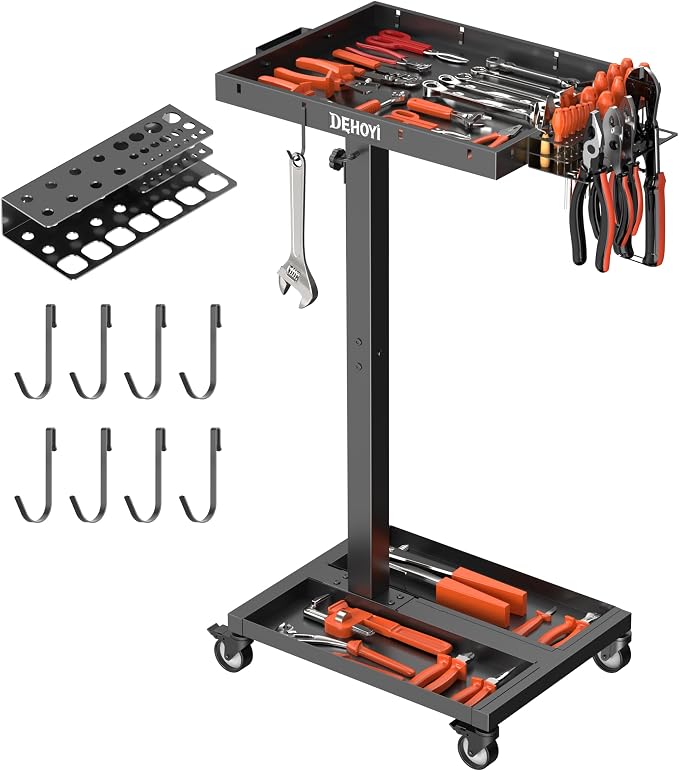 DEHOYI Adjustable Height Metal Tool Cart by DEHOYI
