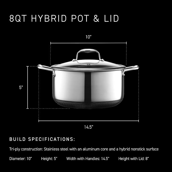 HexClad Hybrid Nonstick 8-Quart Stockpot - Image 3